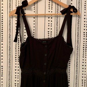 NWT Black Maxi Dress with Buttons SM
